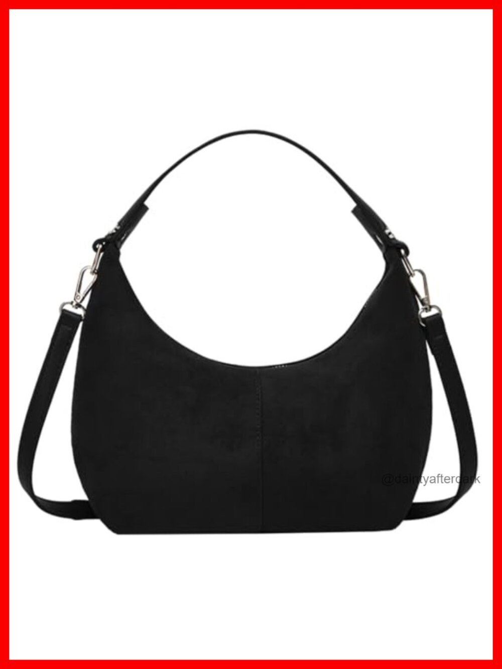 Suede Crescent Bag Slouchy Shoulder Handbag Retro Work Tote Purse